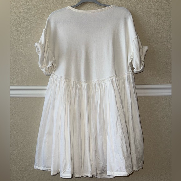Free People Catalina Mini Dress Crisp White Cotton Beachy Coastal Size Small - Picture 2 of 8